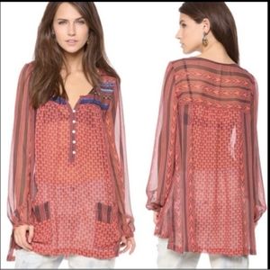 Free People orange beaded tunic in size large